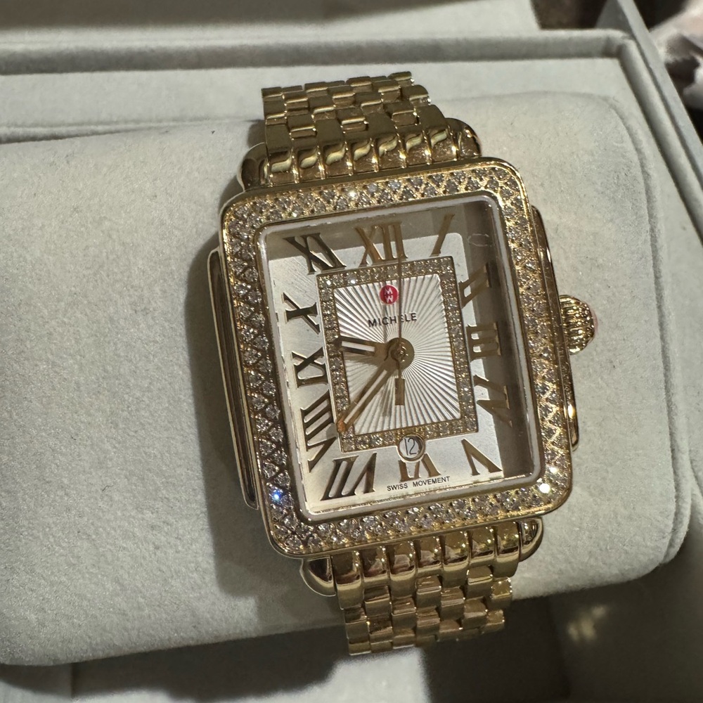 Dazzling MICHELE Deco Diamond Bezel Watch – .60 CTW – Ref. MWW06G000003 - Picture 17 of 17